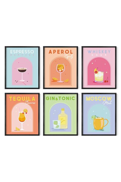 ALAYRA International ملصقات ALAYRA الدنماركية الباستيلية - مجموعة من 6 ملصقات...