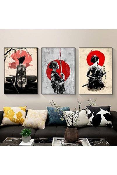 ALAYRA International ملصق ألايرا لامرأة يابانية، صور فنية جدارية على قماش، مط...