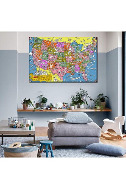 ALAYRA International ALAYRA Vintage Map Poster United States Geographic The W...