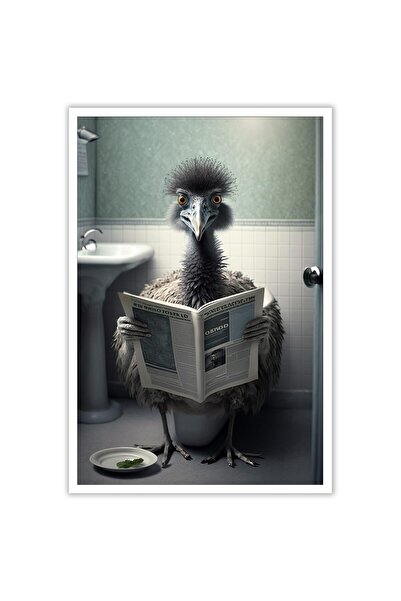 ALAYRA International لوحة جدارية قماشية مرحة لطائر الإيمو على الحمام من ALAYR...