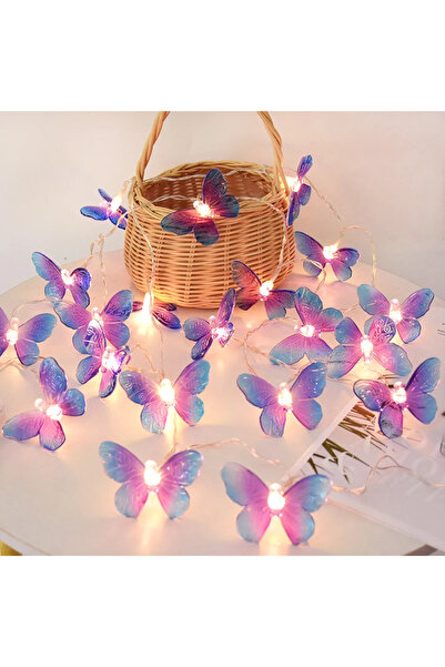 Choice B02 (2) سلسلة أضواء الفراشة 1.5 متر 10 مصابيح LED تعمل بالبطارية مصباح...