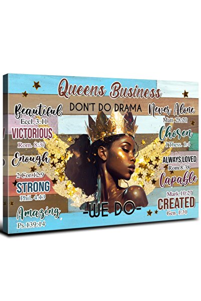 ALAYRA International ALAYRA Rustic Canvas Wall Art African Women Prints Vintage Teal and Brown Inspirational Quotes