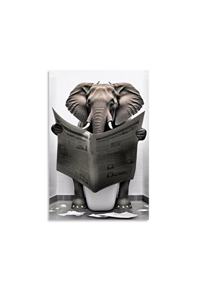 ALAYRA International لوحة جدارية قماشية عليها صورة فيل من تصميم ALAYRA Gynave...