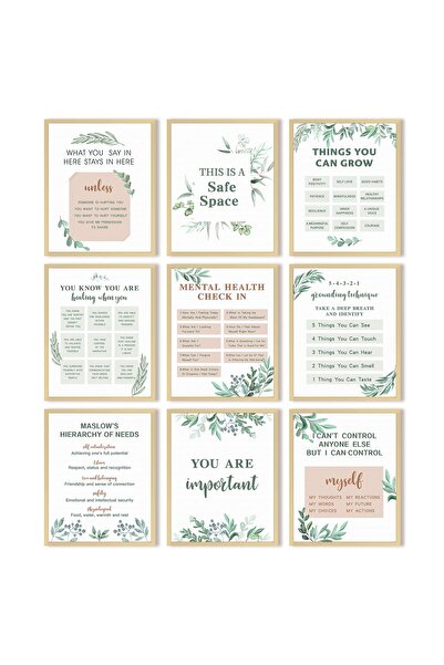 ALAYRA International مجموعة ألايرا المكونة من 9 قطع من ملصقات الصحة النفسية، ...