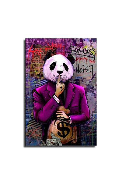 ALAYRA International لوحة فنية جدارية مطبوعة على قماش بتصميم جرافيتي "باندا ا...