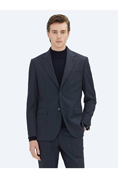 Kip بدلة من الصوف المخلوط الحديث باللون الأزرق الداكن