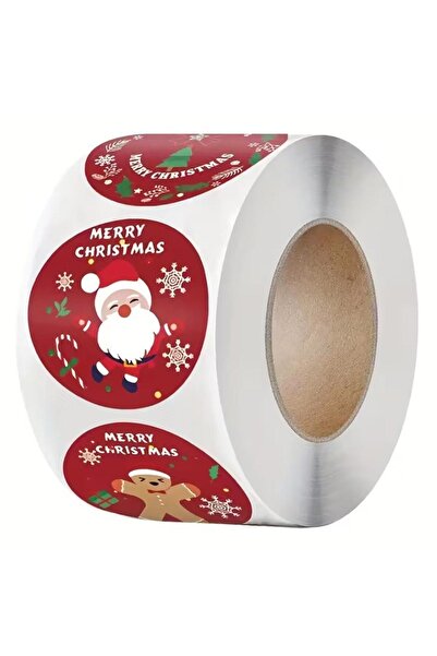 Rosie 1 ρολό, 500 τεμάχια κόκκινα χριστουγεννιάτικα αυτοκόλλητα για τις γιορτές