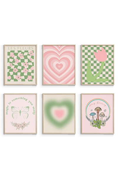 ALAYRA International ALAYRA Danish Pastel Abstract Aesthetic Wall Art Decor P...