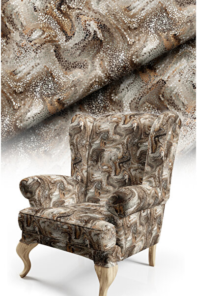 CANİLA Mosaic Patterned Digital Printed Upholstery Fabric. Soft Keyed Cotton ...