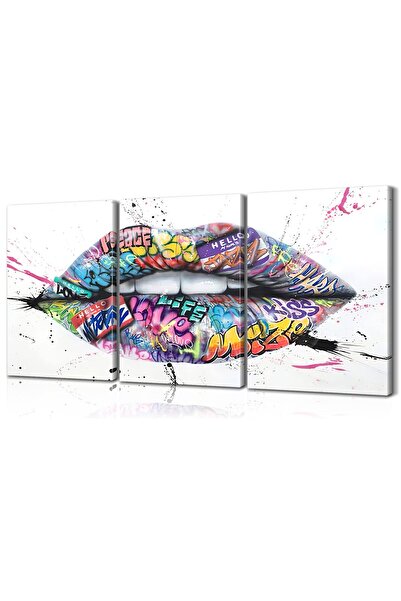 ALAYRA International ALAYRA 3 Piece Graffiti Wall Art Decor Colorful Wall Art...