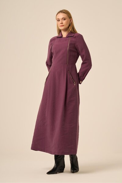 FTZ WOMEN Ftz Kadın Modal Elbise Mürdüm 31183