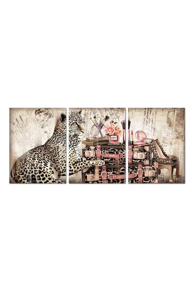 ALAYRA International ALAYRA Retro Brown Pink Fashion Picture Wall Decor Leopa...