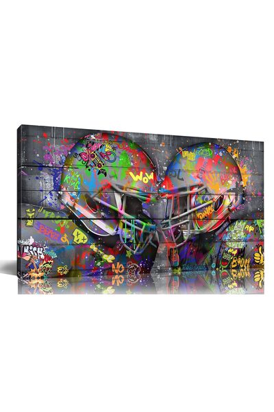 ALAYRA International ALAYRA Graffiti Rugby Sports Posters Canvas Wall-Art - A...