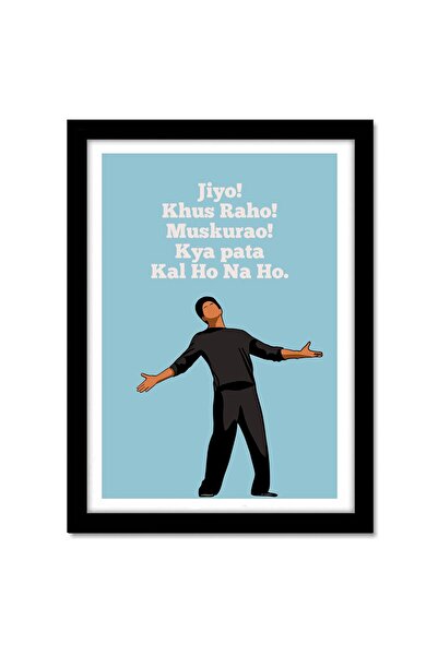 ALAYRA International ALAYRA - ملصق بوليوود Kal Ho na Ho Shahrukh Khan إطار الفيلم إطار فن البوب للغرفة &