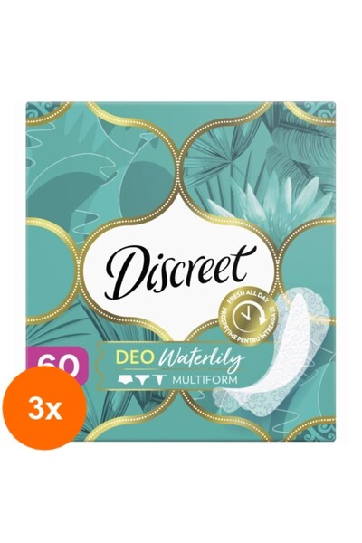 Discreet Set 3 x 60 Absorbante Zilnice Deo Waterlily