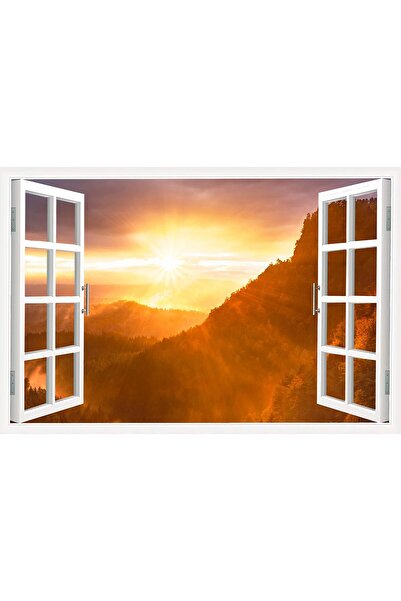 ALAYRA International لوحة جدارية ثلاثية الأبعاد من قماش ALAYRA، منظر نافذة، غ...