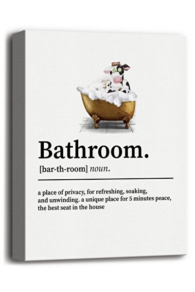 ALAYRA International لوحة جدارية قماشية مرحة للحمام من ALAYRA، ملصق جداري مطب...