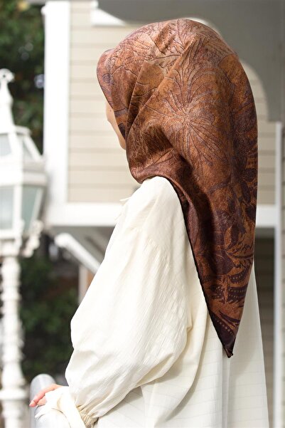 Vissona % 57 İpek % 43 Viskon Twill İpek Degradeli Yaprak Desenli Limon Sarıs...