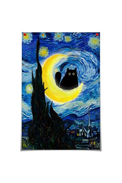 ALAYRA International لوحة جدارية قماشية لقطة ليلة مرصعة بالنجوم من ALAYRA، لو...