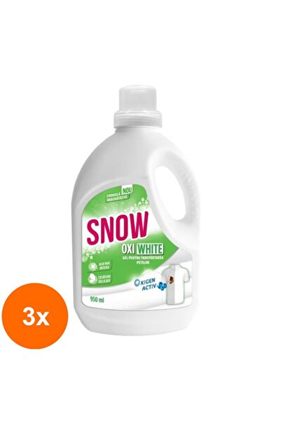 Snow Set 3 x Solutie pentru Indepartarea Petelor Oxi White Gel, 950 ml