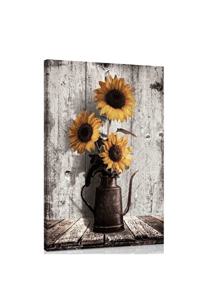 ALAYRA International لوحة جدارية قماشية ريفية من ALAYRA بتصميم زهرة عباد الشم...