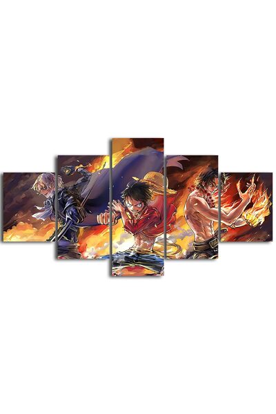 ALAYRA International ملصق أنمي ون بيس من ألايرا، يضم لوفي، إيس، سابو، والإخوة...