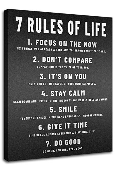 ALAYRA International ALAYRA Office Wall Decor 7 Rules of Life Motivational Po...