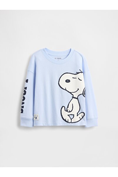 GAP Erkek Bebek Açık Mavi Peanuts Grafik Baskılı T-Shirt