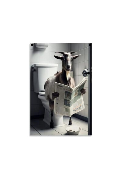 ALAYRA International ALAYRA Gynaver Goat Poster Canvas Wall Art for Bathroom,...