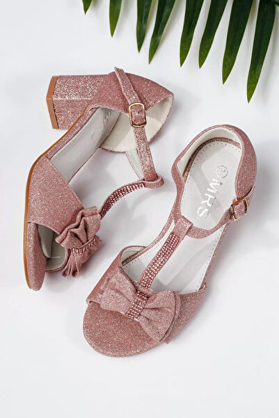 Zaira Sandale fete roz din material textil Nico #22005 - 36