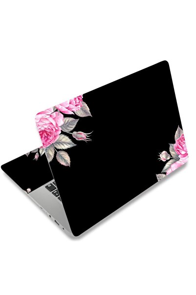 ALAYRA International ملصق حماية قابل لإعادة الاستخدام لأجهزة الكمبيوتر المحمولة الصغيرة من ALAYRA، بتصميم زهرة سوداء، مقاسات 11.6، 13، 13.3، 14، 15، و15.6 بوصة.