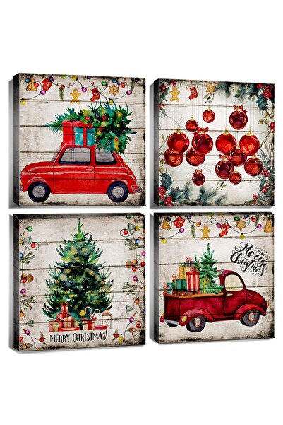 ALAYRA International ALAYRA Christmas Wall Art Red Truck Wall Decor Christmas...