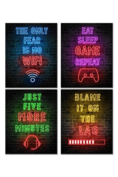 ALAYRA International ملصقات ألعاب نيون من ALAYRA لتزيين غرفة الأولاد، ديكور غ...