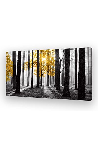 ALAYRA International لوحة جدارية قماشية من ALAYRA S06350، شجرة صفراء في غابة ...