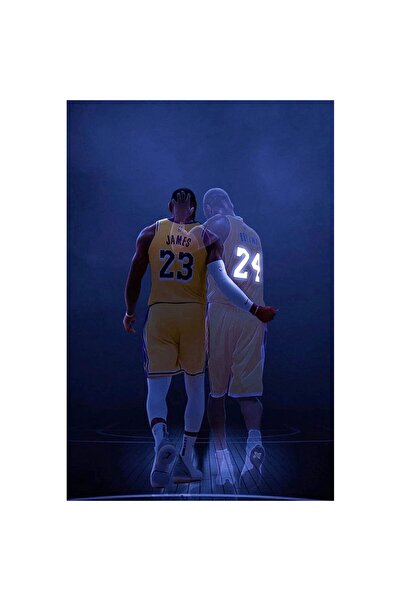 ALAYRA International ملصق ألايرا لكوبي وليبرون، ديكور غرفة كرة السلة، لوحة جد...