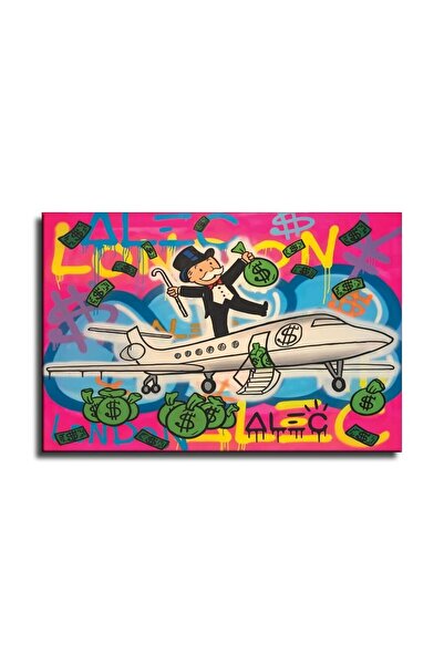 ALAYRA International ألايرا - ملصق طائرة - لوحة فنية جدارية قماشية مزخرفة - م...