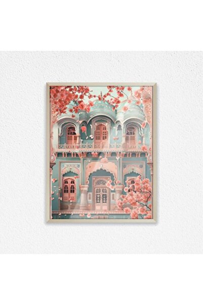 ALAYRA International ألايرا آرت ديكور، ملصق قصر عتيق باللونين الأزرق المخضر و...