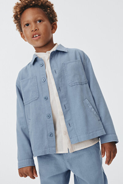 H&M Keten Karışımlı Gömlek Ceket