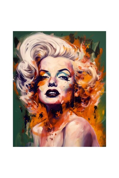 ALAYRA International لوحة جدارية أصلية لمارلين مونرو من تصميم ألايرا - ملصق مارلين مونرو الأصلي مقاس 16 × 20 بوصة برسومات مذهلة