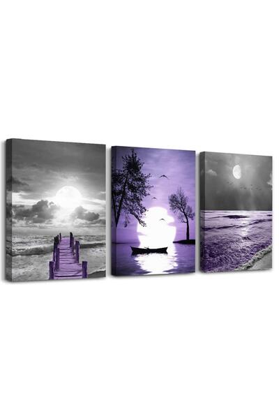 ALAYRA International ديكورات جدارية من ALAYRA لغرفة المعيشة، 3 قطع من اللوحات...