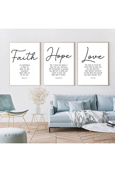 ALAYRA International لوحات جدارية قماشية تحمل آيات من الكتاب المقدس من ألايرا، ملصقات إيمان وأمل ومحبة، فن مكتبي إيجابي ملهم