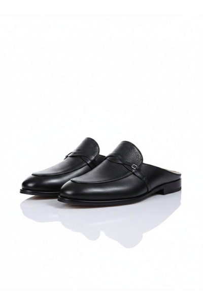 UZR Erkek Fiyonk ve Toka Detaylı Hakiki Deri Çeyiz&Bohça Klasik Terlik