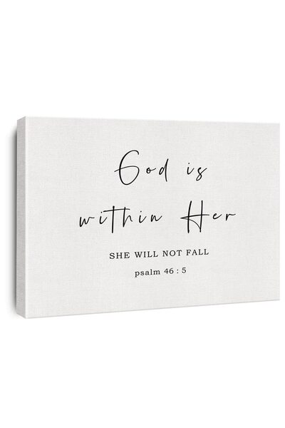 ALAYRA International ALAYRA Bible Verse Canvas Print Decor God is Within Her ...