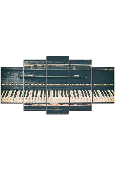 ALAYRA International ALAYRA - Large Wall Art 5 Panel Music Theme Wall Decor Vintage Piano Picture Canvas Prints Music