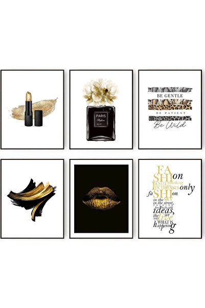 ALAYRA International مطبوعات فنية رائعة باللونين الأسود والذهبي من ALAYRA، دي...