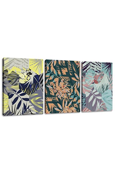 ALAYRA International ALAYRA Abstract Wall Art Yellow Green Plant Leaf Flower ...