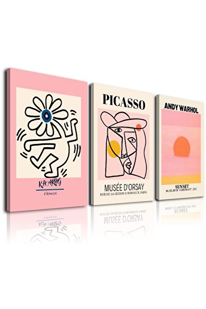 ALAYRA International مجموعة لوحات جدارية من ثلاث قطع مستوحاة من ماتيس، ملصقات...