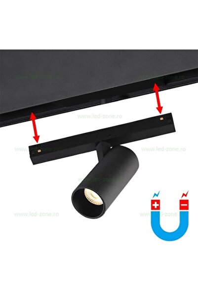 LEDZONE Spot LED reglabil 20W negru, Ø60mm, 135x120mm