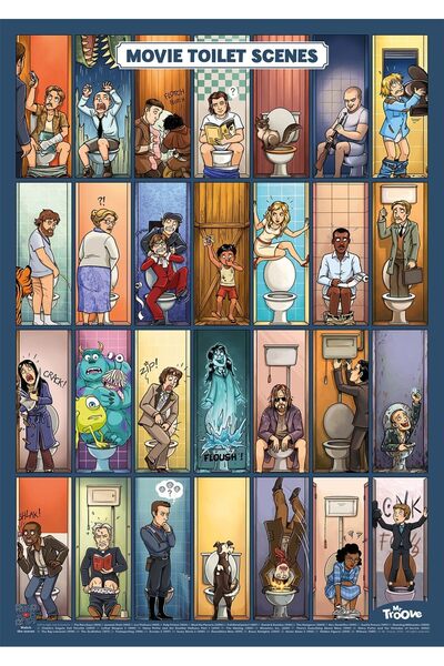 ALAYRA International ALAYRA مشاهد من فيلم السيد تروف - ملصق 16.5 × 23.4 بوصة - خمن الفيلم: إصدار المرحاض |