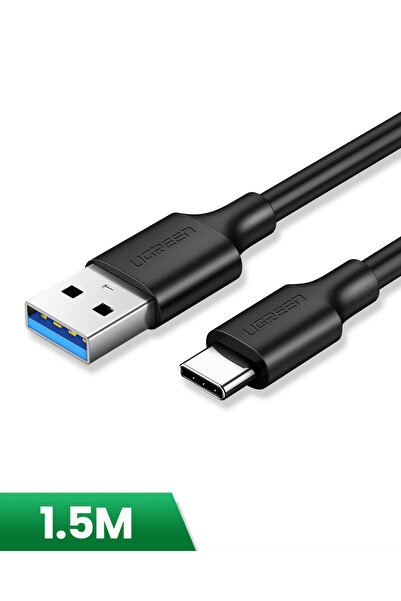 Ugreen USB 3.0 USB-C Data ve Şarj Kablosu 1.5 Metre Siyah, 20883